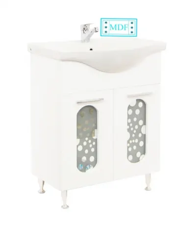 Set Baza front MDF si Lavoar seria 177, 65 cm, alb