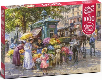 Puzzle Cherry Pazzi din 1000 de piese - La piata de flori