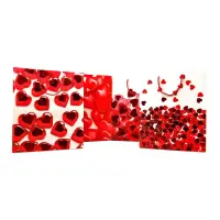 Pungi cadou dreptunghiulare mix 4 modele - Inimi (set 12 buc) - Mare - 30x41x12cm