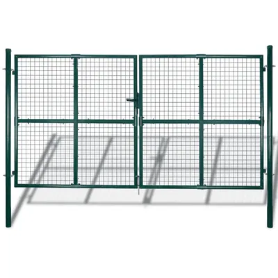 vidaXL Poartă de gard cu ușă dublă, 300x150 cm, oțel vopsit în câmp electrostatic