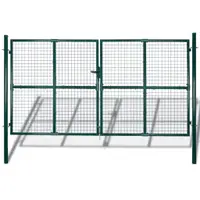 vidaXL Poartă de gard cu ușă dublă, 300x150 cm, oțel vopsit în câmp electrostatic