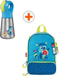 Set geantă termo și sticlă Maped Picnik Miniz - Raccoon