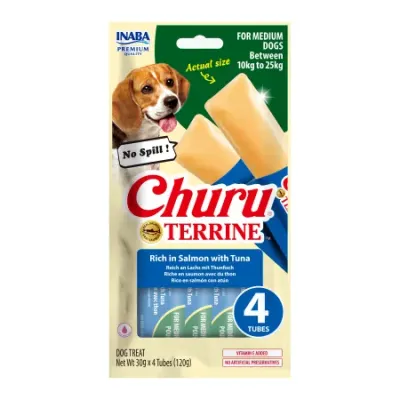 Churu Terrine Medium Dog Recompense cu Somon si Ton 30 Gr x 4 Buc