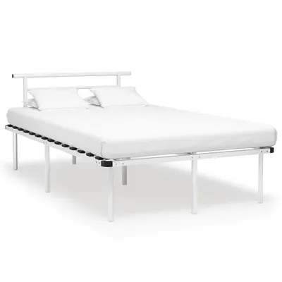 vidaXL Cadru de pat, alb, 120 x 200 cm, metal