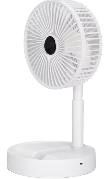 Ventilator portabil de masa cu incarcare prin USB cu 3 Trepte de viteza Alb