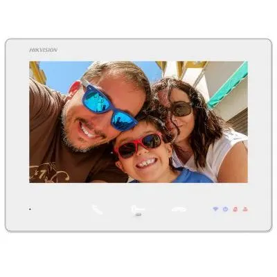 Monitor videointerfon Hikvision DS-KH7300EY-WTE2/White, ecran tactil 7 inch, 2-Wire HD, WiFi, microSD 128GB, alb