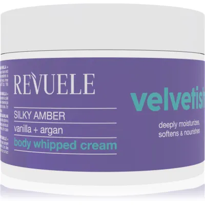 Revuele Velvetish Silky Amber Body Whipped Cream crema de corp hidratanta Vanilla + Argan 300 ml