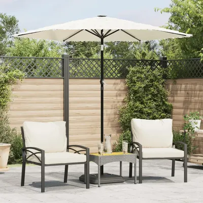 Gossi umbrela soare de gradina stalp din otel, alb 223x223x213cm
