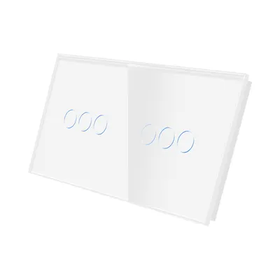 Panou Intrerupator Triplu + Triplu cu Touch Din Sticla LUXION