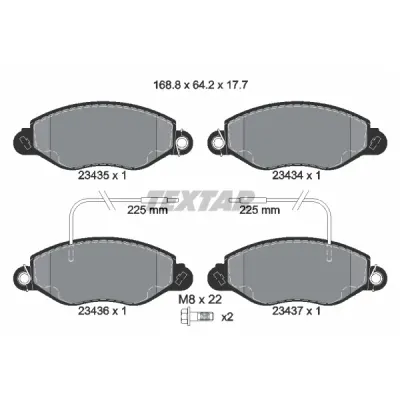 Set placute frana, frana disc TEXTAR 2343501