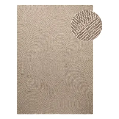 Covor bej țesut manual din lână 120x180 cm Calmio – Hanse Home