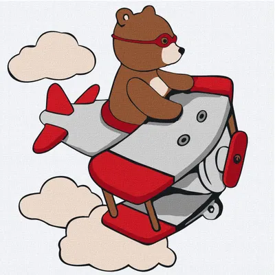 Set de pictură pe numere Ideyka - Pilot de urs, 25 х 25 cm