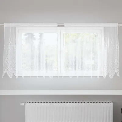 vidaXL Cortină din Dantelă Alb 80 x 200 cm Poliester