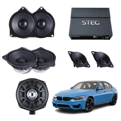 Pachet sistem audio Plug&Play Steg dedicat BMW Basic BM4C BM4C + Amplificator Steg SDSP 6 + Conectica dedicata