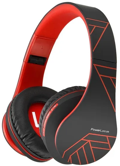 Căști wireless PowerLocus - P2, negre/ rosii