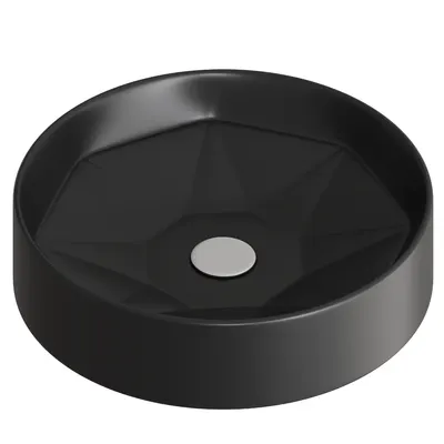 Lavoar baie pe blat Celesta Emerald 42 x 42 x 11 cm ceramica negru mat
