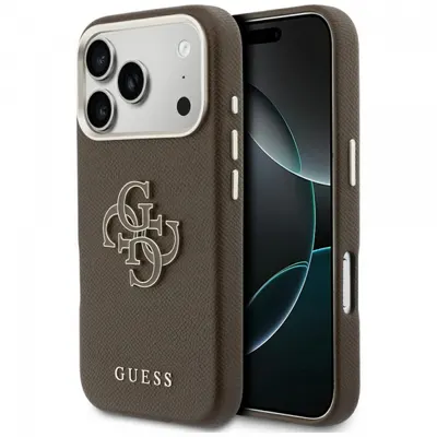 Husa pentru Apple iPhone 17 Pro, GUESS, Resin Logo, Maro