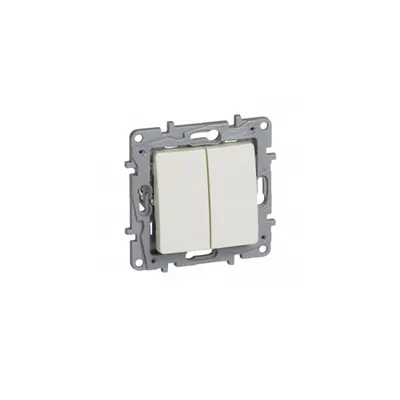Push-button Niloé - NO-NC - 2 module - 6 A 250 V~ - automatic terminals - ivory