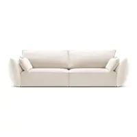 Canapea bej cu tapițerie din catifea 208 cm Vanda – Mazzini Sofas