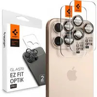 Folie de protectie Camera Spate Spigen GlastR EZ FIT Optik Pro pentru Apple iPhone 16 Pro, Sticla Securizata, Set 2 bucati, Bronz AGL08862