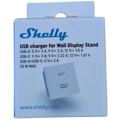Adaptor USB pentru suportul Shelly Wall Display alb 3800235269657