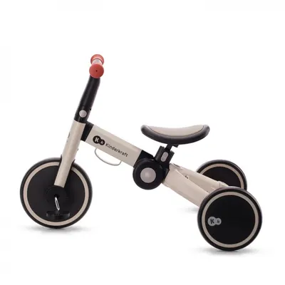 Tricicleta pentru copii Kinderkraft 4trike Silver Grey transformabila, cu cadru de aluminiu, pliabila, roti din spuma Eva, 3 functii, greutate redusa doar 3,5 kg, de la 12 luni