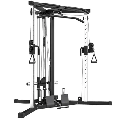SPORTNOW Stație de Fitness cu 15 Poziții Reglabile, Bară pentru Tracțiuni și Halteră, 170x139x200 cm, Negru | Aosom Romania