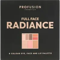 Profusion Cosmetics Paletă pentru ochi, față și buze Full Face Radiance, 8 culori