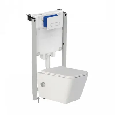 Set vas wc suspendat cu functie bideu, dreptunghiular, rimless, baterie crom Foglia Safari si rezervor incastrat Prosys cu set de fixare inclus si clapeta Oleas M1 alb lucios, Ideal Standard