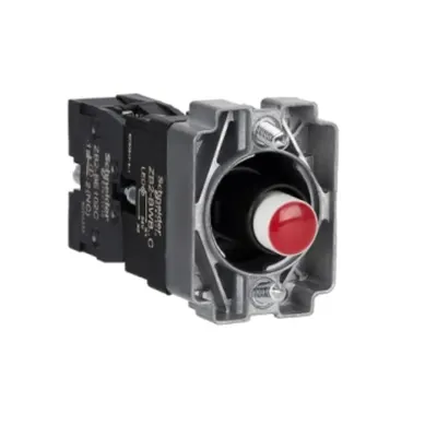 Bloc luminos cu corp si element de fixare, Easy Harmony XB2, metal, rosu, bulb 24V DC LED, 24V AC/DC, 1NC