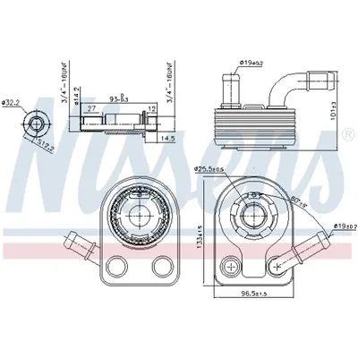 Radiator ulei, ulei motor NISSENS 90972