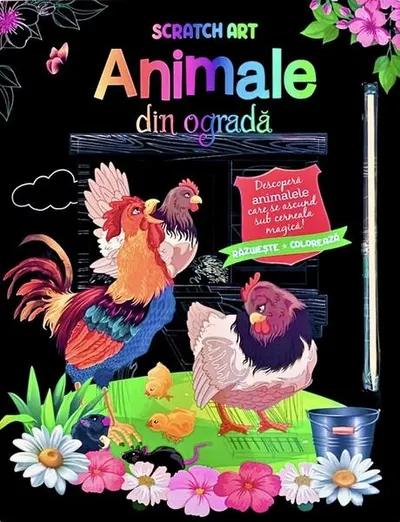Animale din ogradă. Scratch Art - Paperback