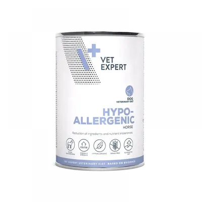 Dieta umeda pentru caini Vet Expert Hypoallergenic, carne de cal, 400 g