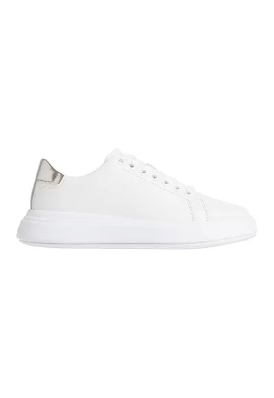 Pantofi sport de piele - Alb/Argintiu