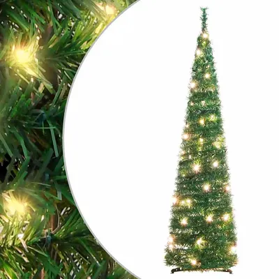 vidaXL Brad de Crăciun artificial pop-up 50 LED-uri verde 120 cm