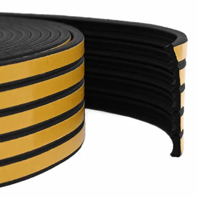 vidaXL Banda adeziva pentru feronerie Negru 15 x 8 mm 12 m Spumă EPDM