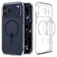 Husa MagSafe pentru Apple iPhone 17 Pro Max, Spigen, Ultra Hybrid, Transparenta Bleumarin ACS11108