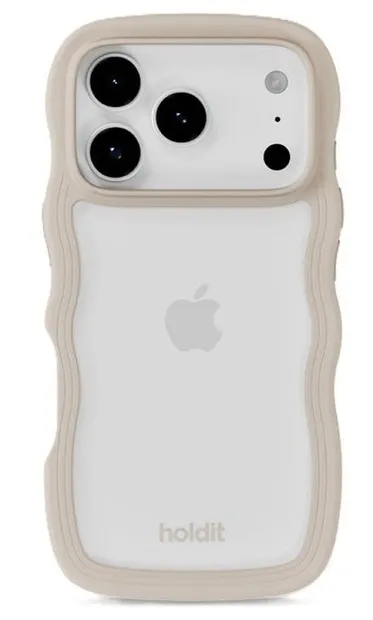 Husă Holdit - Wavy, iPhone 17 Pro Max, bej /transparent