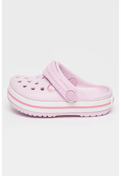 Saboti slingback convertibili cu dunga contrastanta Crocband - Roz pastel