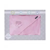 Prosop din fibra de bambus cu gluga pentru bebelusi si copii Hands-free Princess Pink 85x85cm