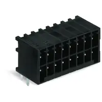 THR male header, 2-row; 0.8 x 0.8 mm solder pin; angled; 100% protected against mismating; Pin spacing 3.5 mm; 2 x 3-pole; black