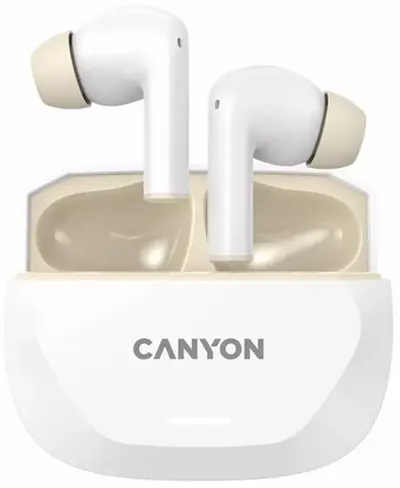 Căști wireless Canyon - Hexagon 7, TWS, ANC, alb/bej