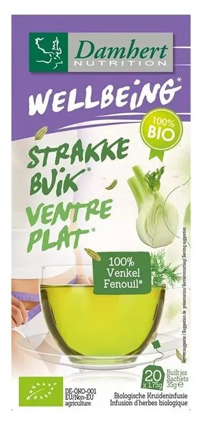 Ceai bio pentru abdomen plat, 20 pliculețe filtrante, Damhert