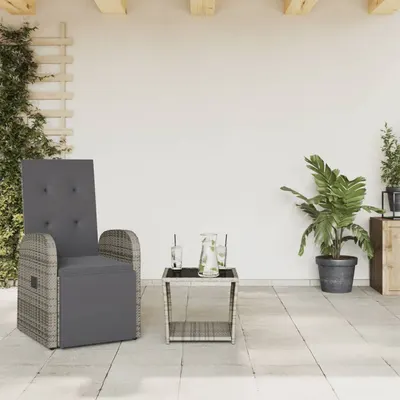 Gossi set mobilier de gradina cu perne, 2 piese, gri, poliratan