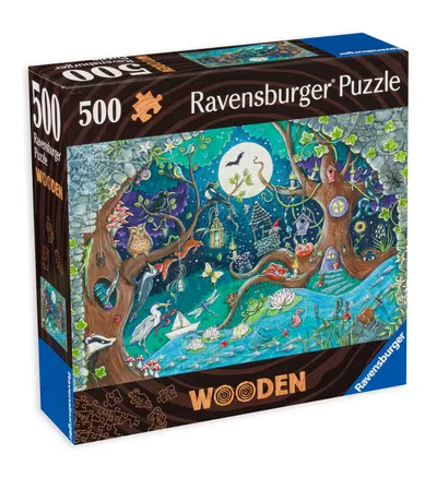 Puzzle din lemn Ravensburger din 500 de piese - Pădure de fantezie
