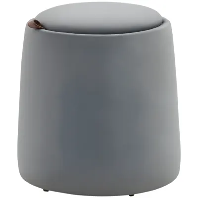 HOMCOM 2-in-1 Hocker în Samtoptik inclusiv Stocare și capac detașabil Ø44 cm x 47,5 cm Gri | Aosom Romania