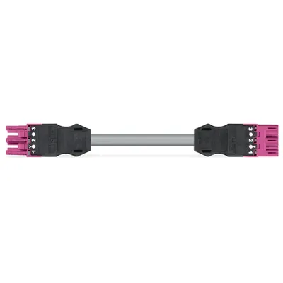 pre-assembled interconnecting cable; B2ca; Socket/plug; 3-pole; Cod. B; 3 m; 1,00 mm²; pink