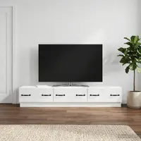 vidaXL Cabinet TV Alb foarte lucios 147 x 34,5 x 27 cm Lemn prelucrat