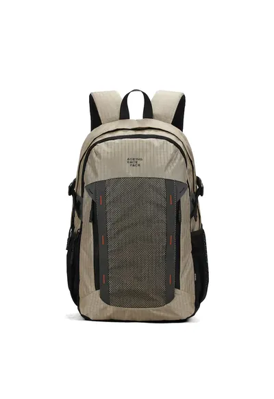 Rucsac textil cu buzunar frontal de plasa - Verde