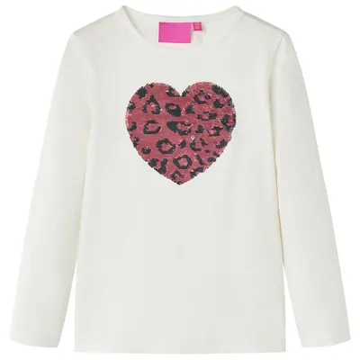 Tricou pentru copii cu mâneci lungi, ecru 116